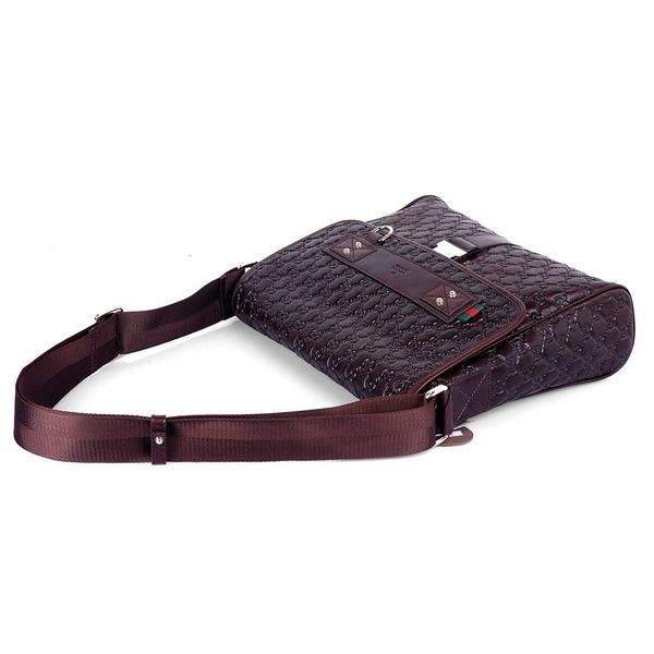 1:1 Gucci 246067 Men's Medium Messenger Bag-Coffee Guccissima Leather